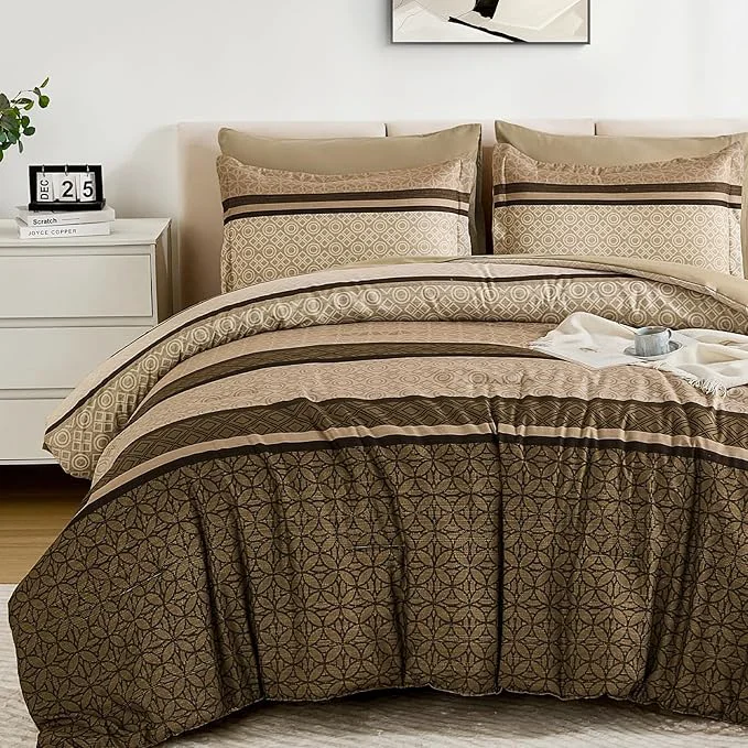 Smart WONGS BEDDING Comforter Set Full Size Minimalist Geometric Soft Lightweight Original