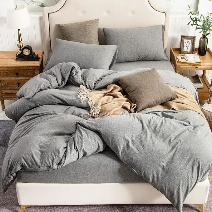 Powerful PURE ERA Jersey Knit Duvet Cover Set T-Shirt Cotton Super Soft Comfy 2pc Smart