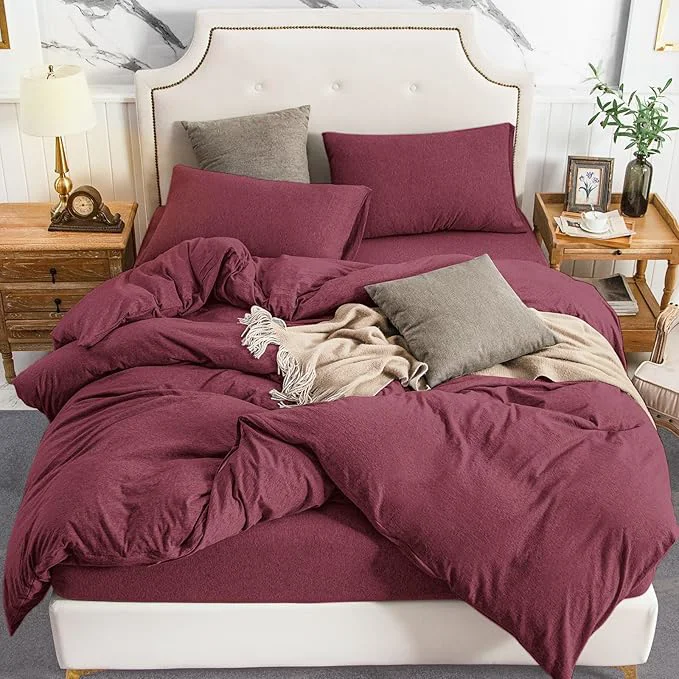 Responsible PURE ERA Jersey Knit Duvet Cover Set T-Shirt Cotton Super Soft Comfy 3pc Certified