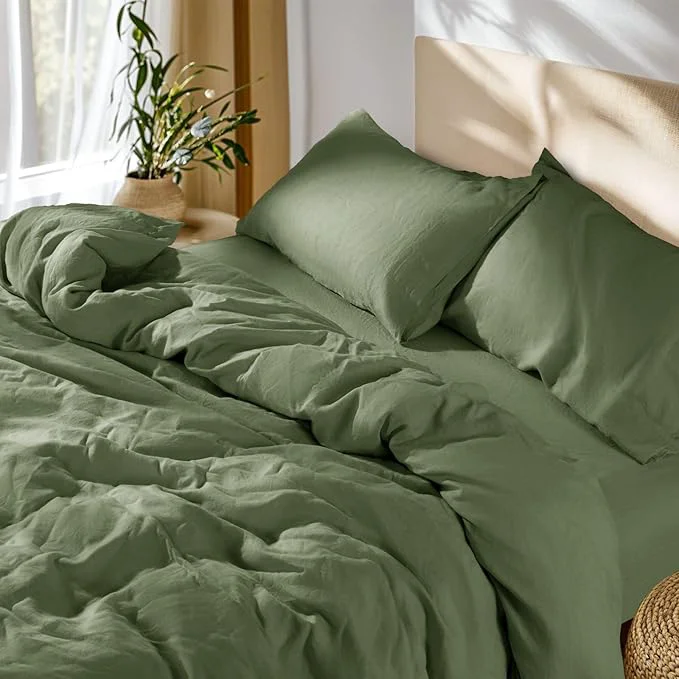 Fashionable SONORO KATE French Linen Duvet Cover King Size Soft Breathable Organic