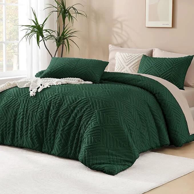 High-End Andency Dark Emerald Green Oversized King Comforter 128''x120'' 3 Pieces Soft Expertly Made