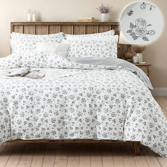 Green FADFAY Floral Duvet Cover Set Twin XL Authentic