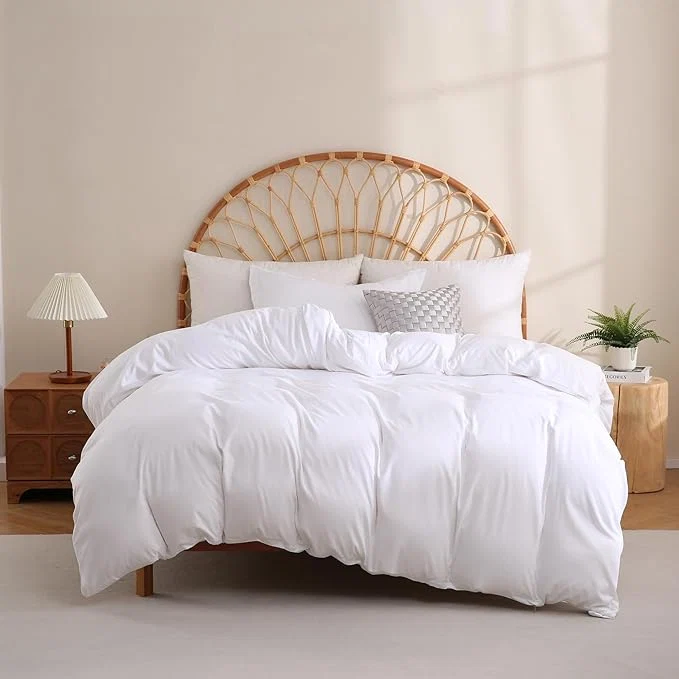 Carefully Designed JSD White Duvet Cover Set King Size 3 Piece Duvet Cover Fashionable