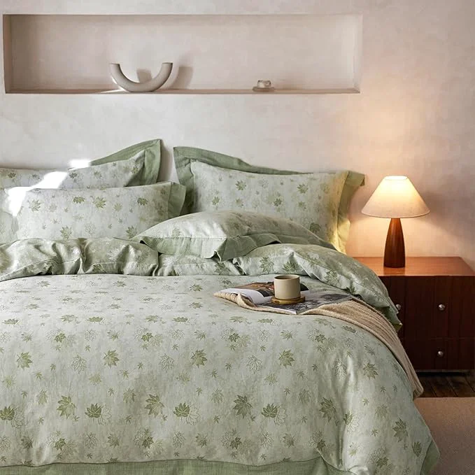 Responsible mixinni Yarn-Dyed Jacquard Duvet Cover Queen Soft Breathable Double Layer Gauze Reliable