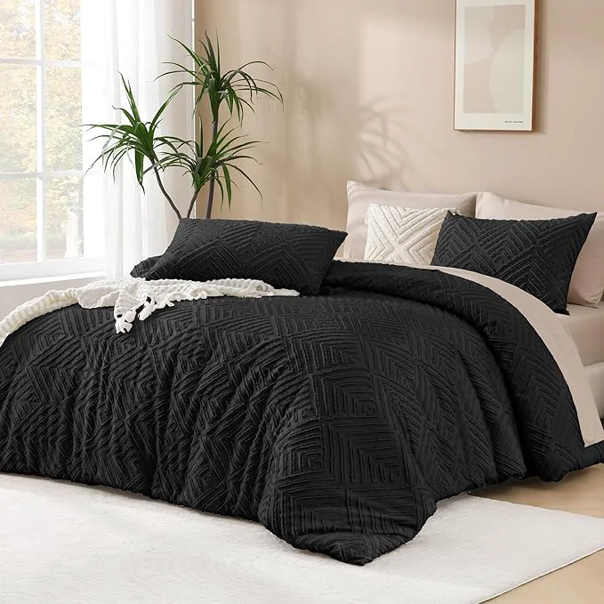 Clean Andency Black Comforter King Set 3 Pieces Boho Bedding Set Collections Outstanding
