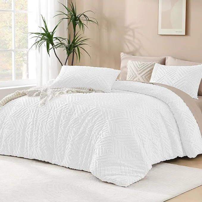 Expertly Made Andency White California King Comforter Set 3 Pieces Boho Cal King Bed Optimized