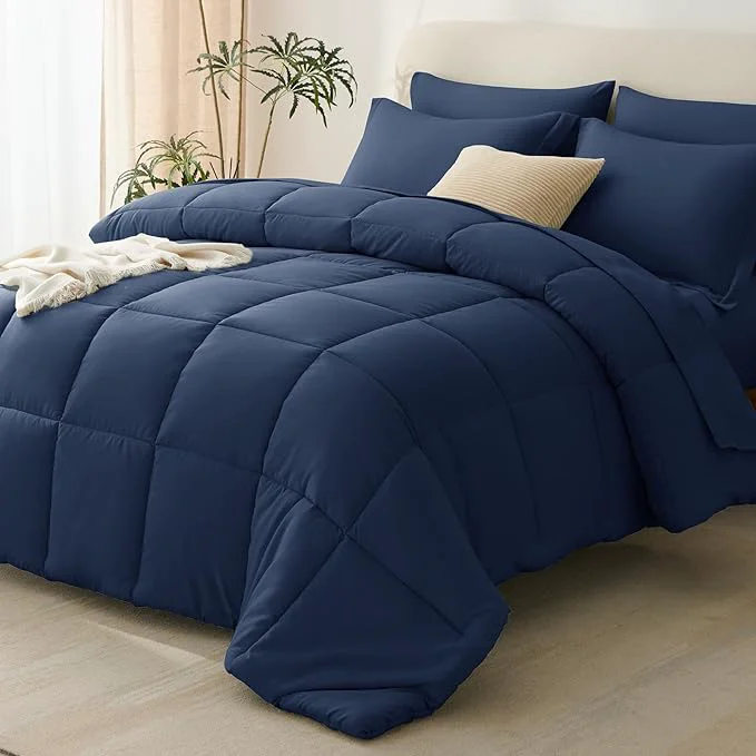 Quality CozyLux Full Size Comforter Sets Navy Blue Outstanding
