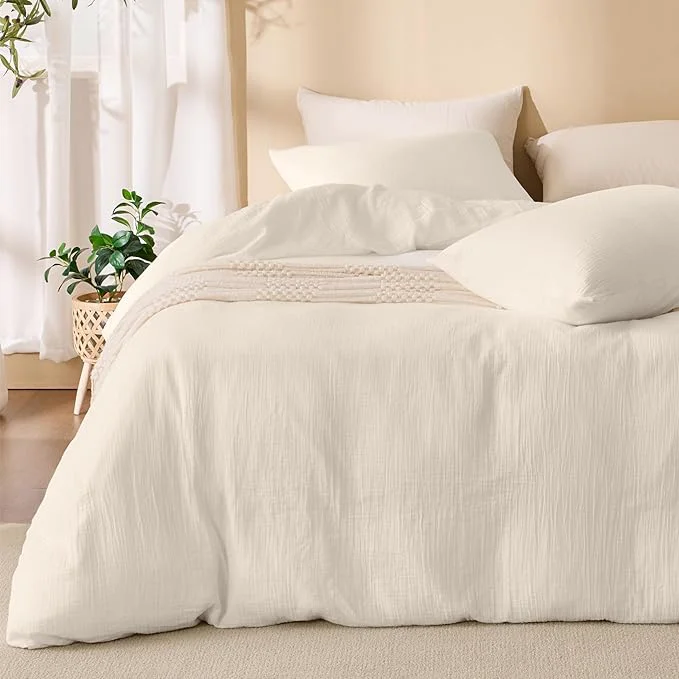 Outstanding Ivory White Duvet Cover King Sandwashed Cotton Soft King Size Duvet Cover Easy-to-Use