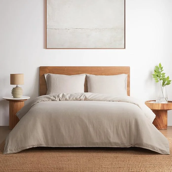 Specialty DAPU Linen Duvet Cover Set 3PCs Pure Natural French Flax Linen Duvet Verified