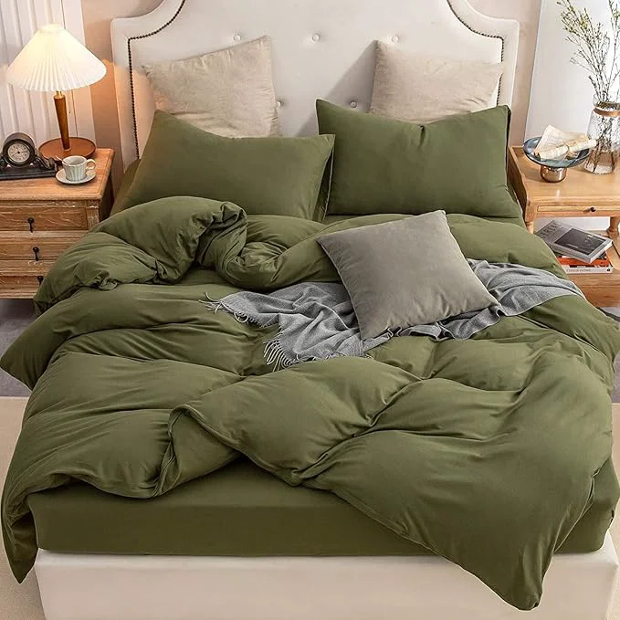 Elegant PURE ERA Jersey Knit Duvet Cover Set T-Shirt Cotton Super Soft Comfy 3pc Breathable