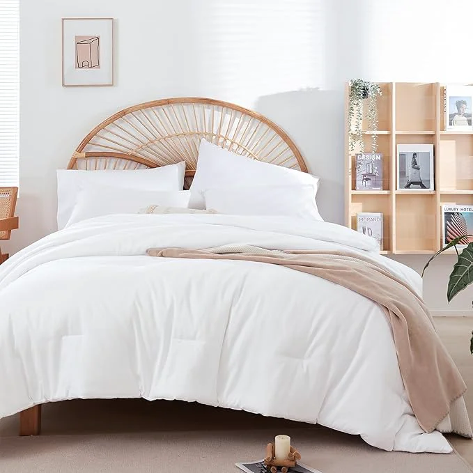 Eco-Friendly weigelia Full Size Comforter White Modern 3PCS Microfiber Full Size Comforter Secure