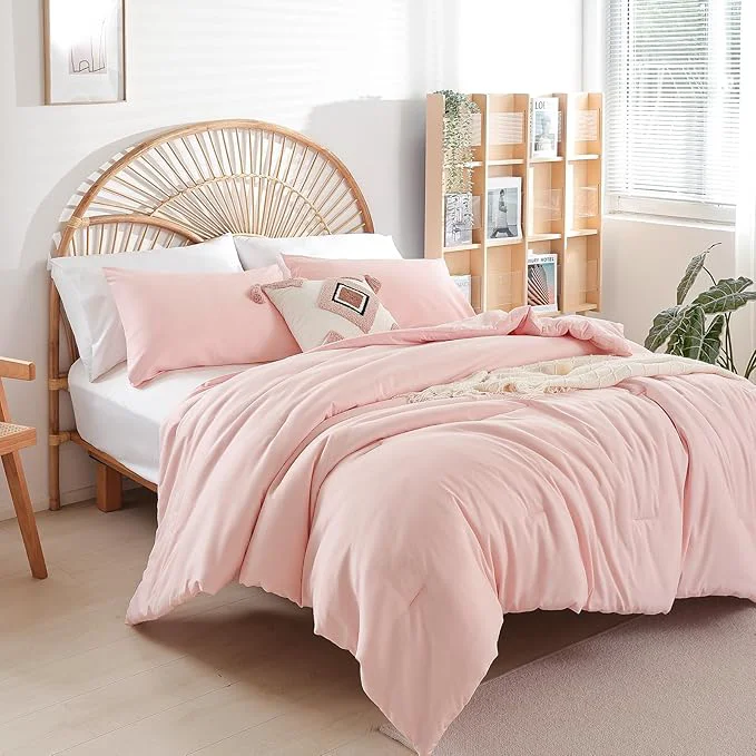 Expertly Made weigelia Pink Comforter Sets King Size Comforter Set 3 Piece Soft Microfiber Top-Quality