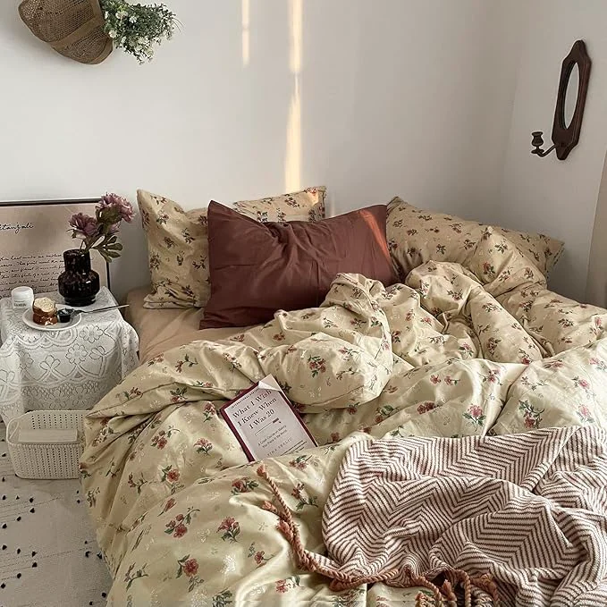 Carefully Designed mixinni Vintage Floral Duvet Cover King Size Smart