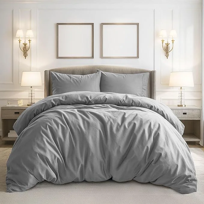 Casual Pure Bedding Duvet Cover King Size Easy-to-Use