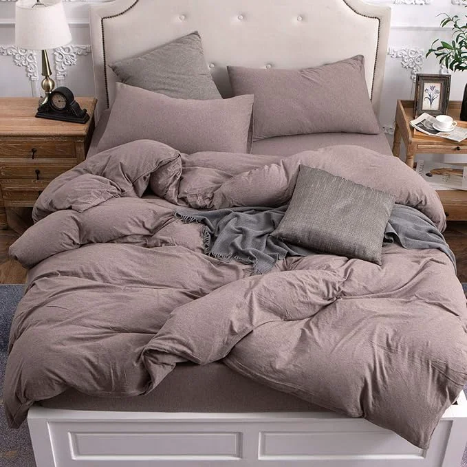 Green PURE ERA Jersey Knit Duvet Cover Set T-Shirt Cotton Super Soft Comfy 3pc Long-Lasting