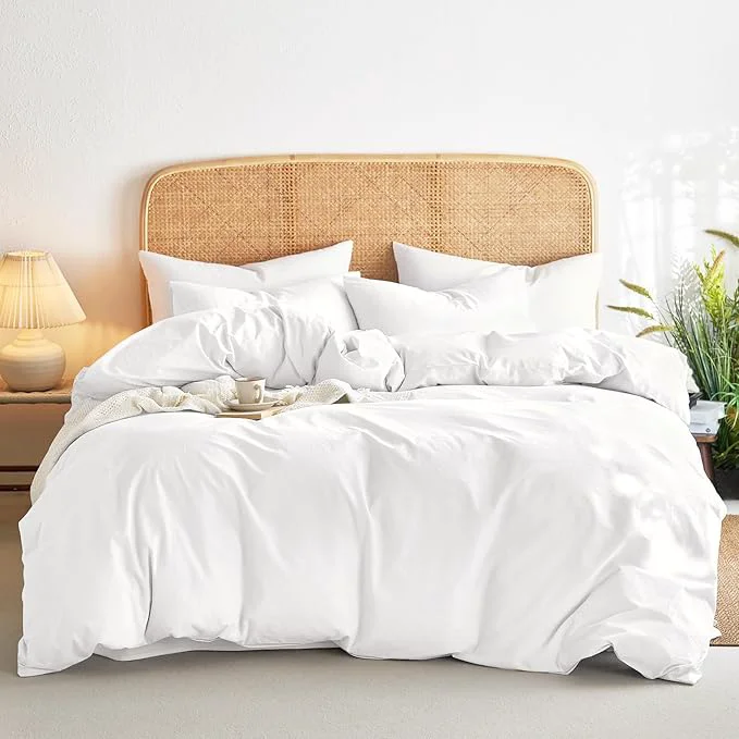 Long-Lasting Wake In Cloud - Cotton Duvet Cover Set King Size Washed Cotton Linen Smart