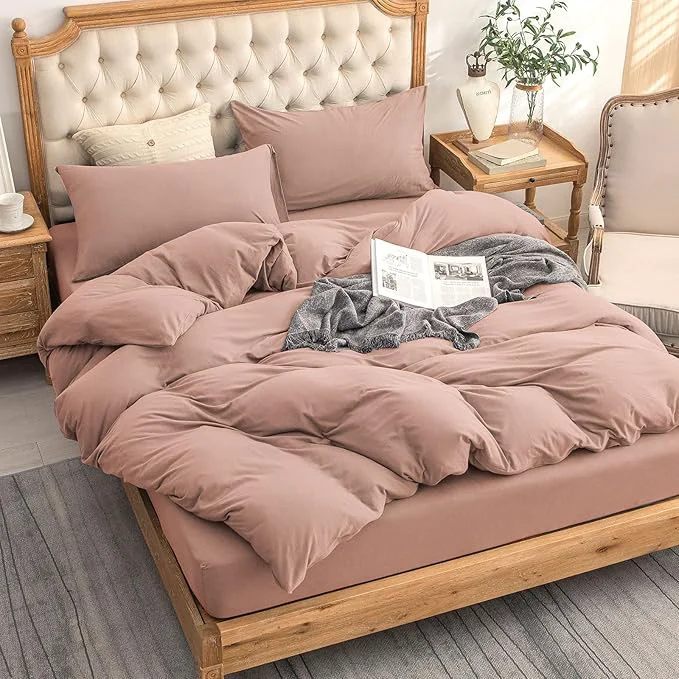 Eco-Friendly PURE ERA Jersey Knit Duvet Cover Set T-Shirt Cotton Super Soft Comfy 3pc High-Performance
