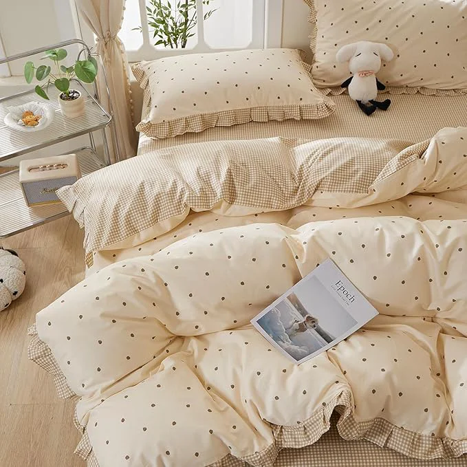 Secure mixinni Floral Duvet Cover Set Twin XL Size – Cotton 3-Piece Bedding Set Traditional