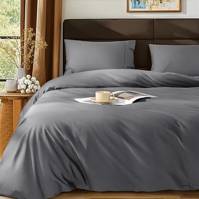 Refined SONORO KATE Egyptian Cotton Duvet Cover Queen Size 1000 Thread Count Lightweight