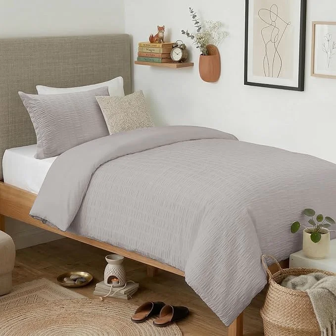 Cozyide Light Grey Twin Duvet Cover 2 Pieces Bedding Duvet Covers Soft Sophisticated