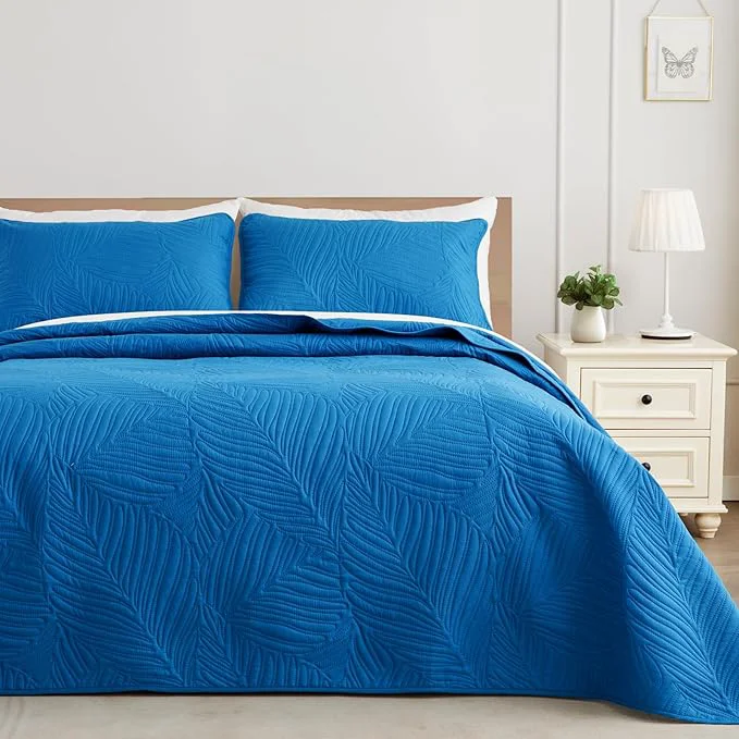 Prestigious Exclusivo Mezcla King Size Quilt Bedding Set Lightweight Royal Blue Quilts Efficient