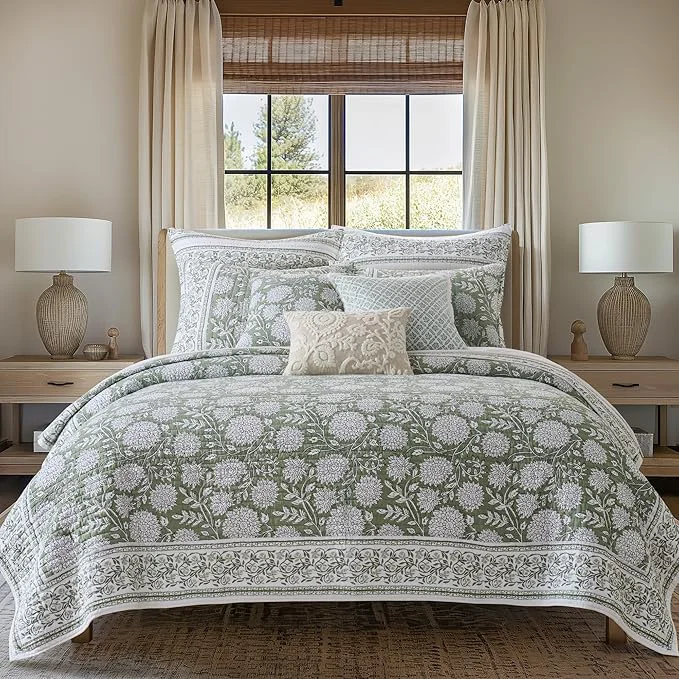 Casual Levtex Home Adare Sage Reversible King Cal King Quilt Set Recyclable