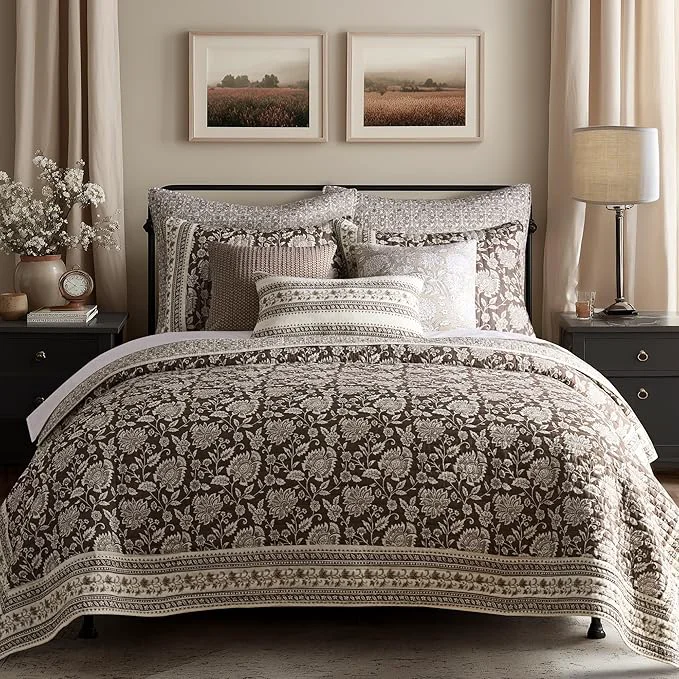 Top-Quality Levtex Home Adare Cocoa Reversible Full Queen Quilt Set and 2 Pillow Shams Trusted
