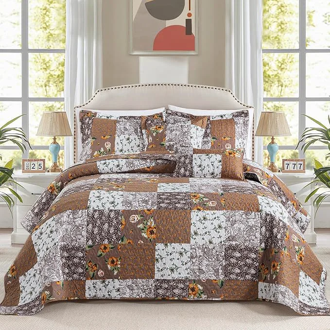 Reliable BEDIFANY Cotton Filling King Quilt Set Fashionable