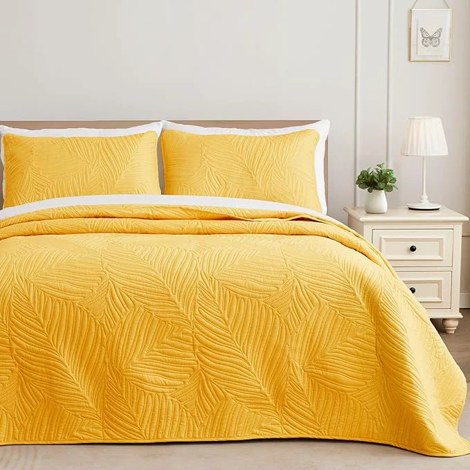 Detailed Exclusivo Mezcla Queen Quilt Bedding Set Lightweight Yellow Quilts Queen Full Excellent