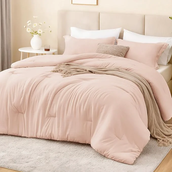 Quality Love's cabin Pink Twin Twin XL Comforter Set 2-Piece Prewashed Bed Set High-End