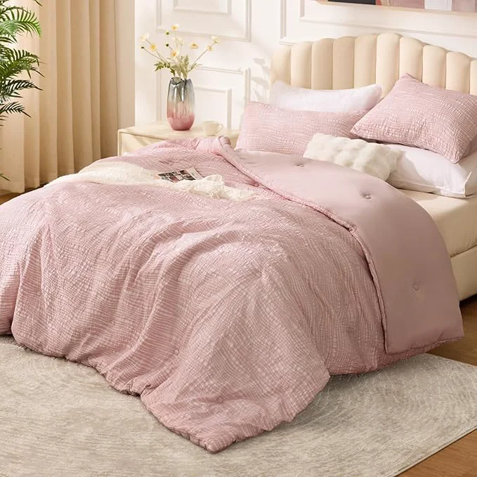 Effective BEDELITE Blush Pink Twin Comforter Set Artisan
