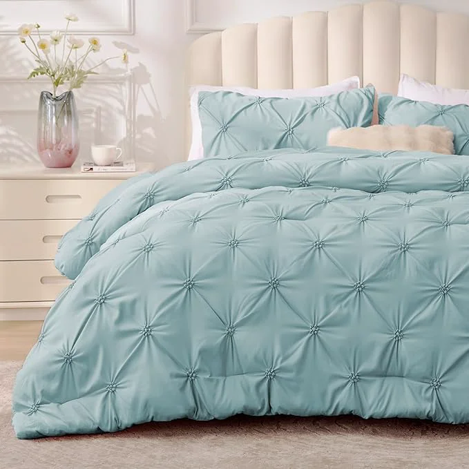 Green BEDELITE Dusty Blue Queen Comforter Set Selected