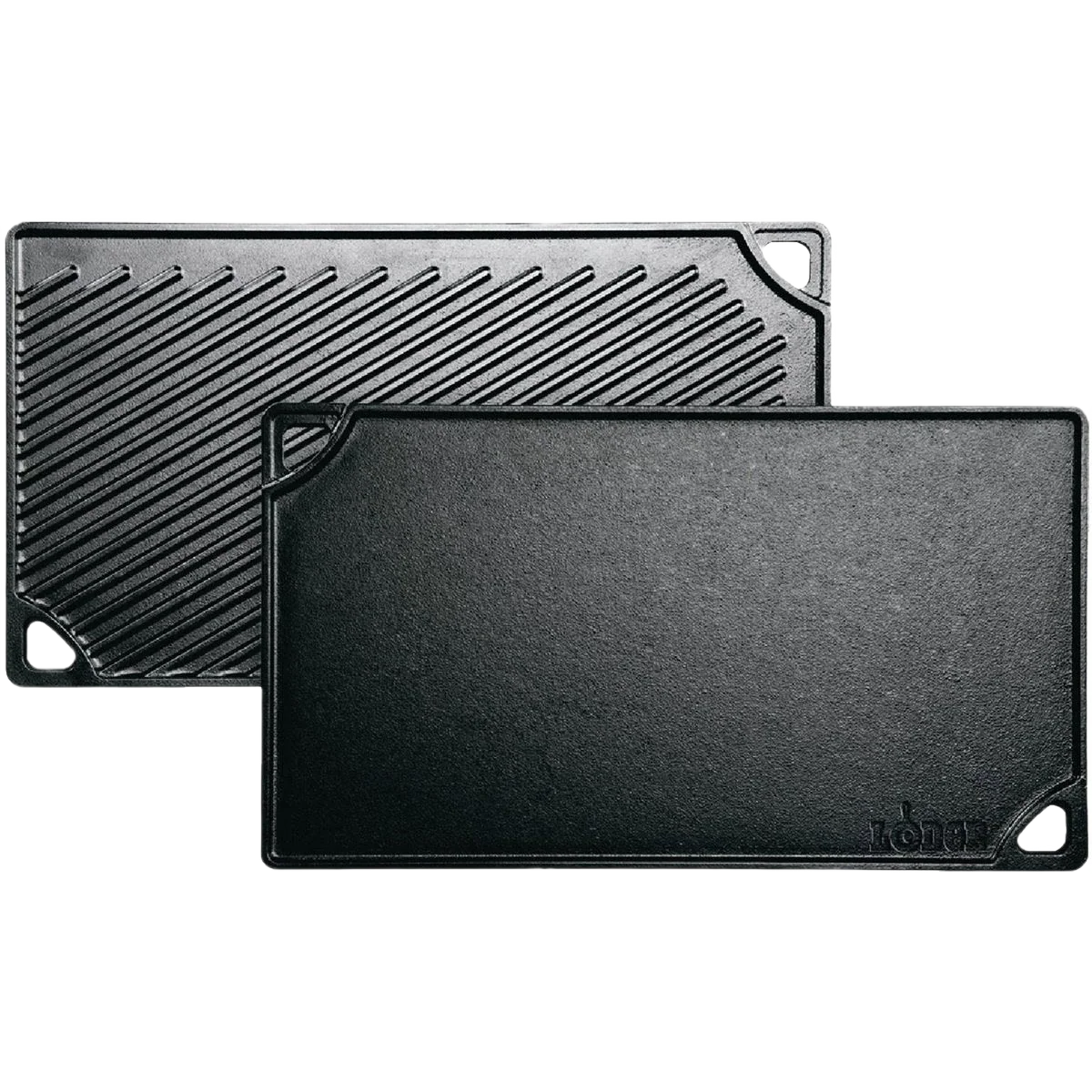 Enhanced Lodge Double Sided Rectangle Cast Iron Griddle Grill 16.75 in. Eco-Friendly