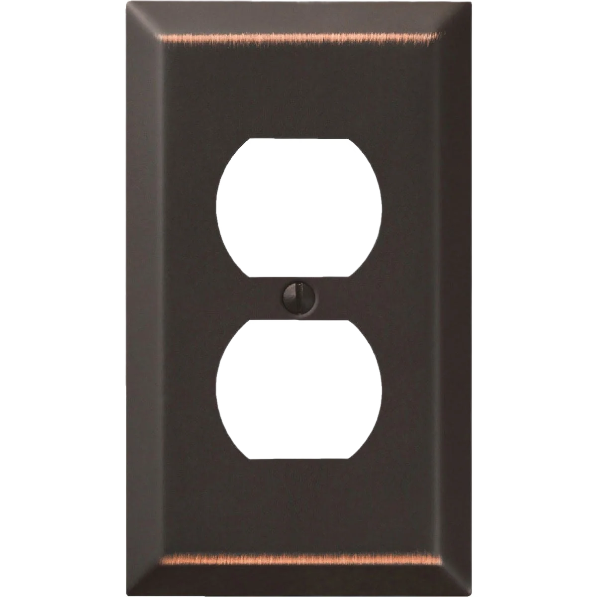 Pure Amerelle Stamped Steel 1-Gang Outlet Wall Plate Aged Bronze Dependable