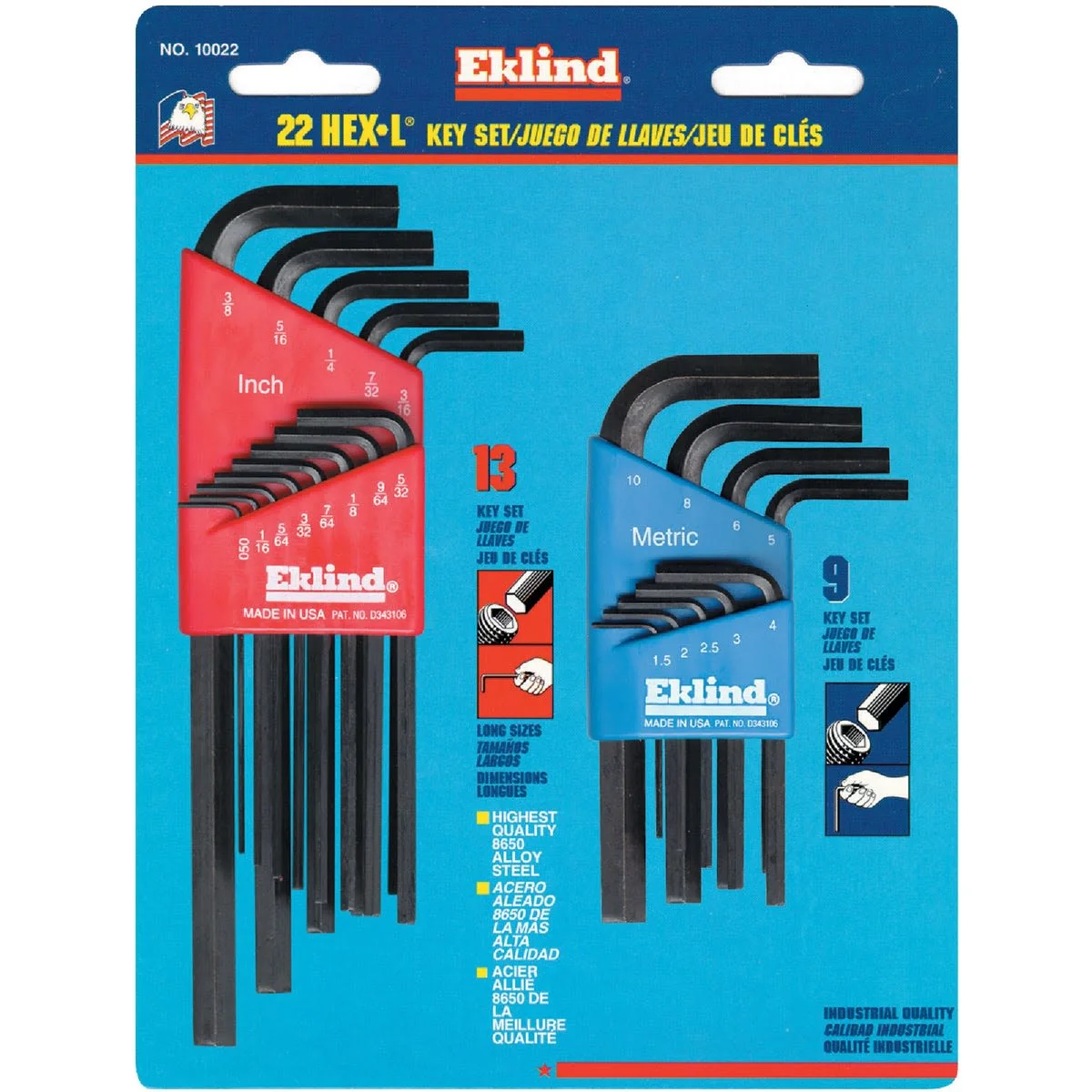 Healthy Eklind 22-Piece Combination SAE Metric Hex Key Set World-Class
