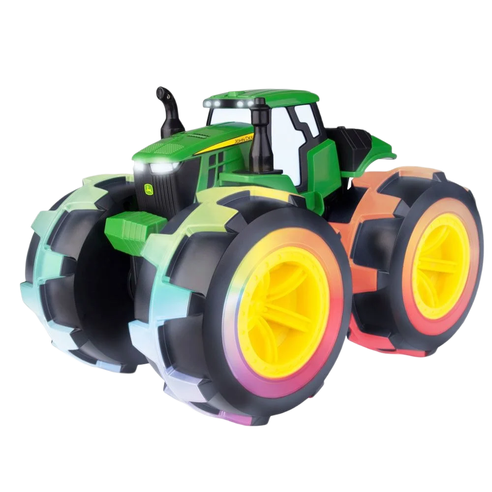 Efficient Tomy John Deere Monster Treads Lightning Wheels Tractor Fine Crafted