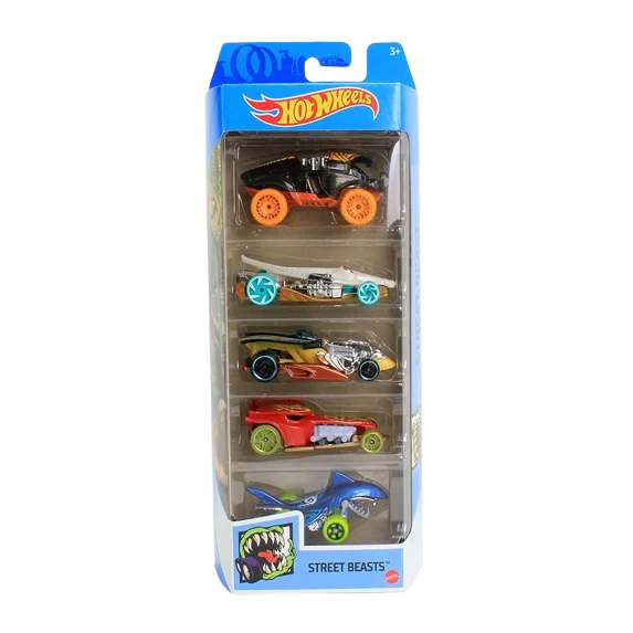 Refined Mattel Hot Wheels Street Beasts 5-Pack Green