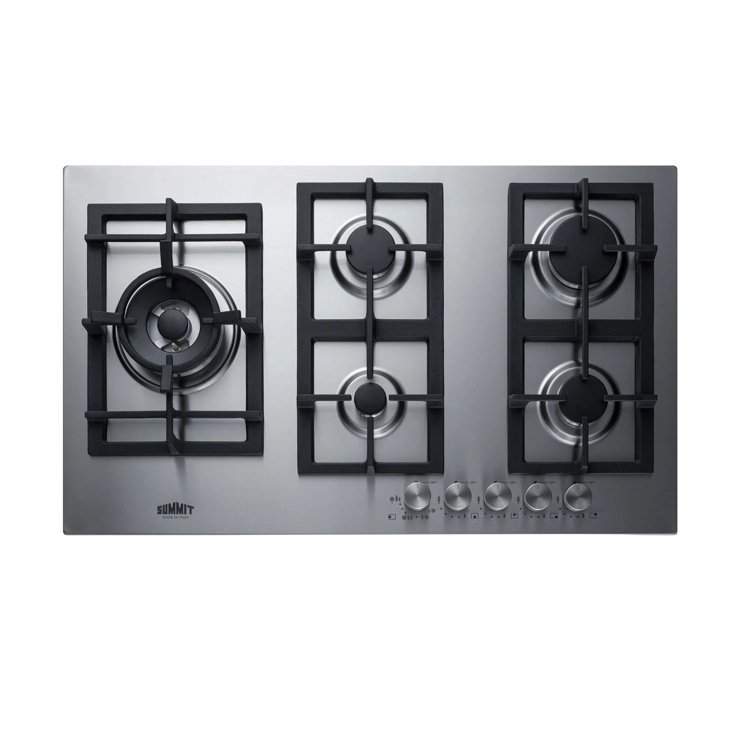 Natural 34 Wide 5-Burner Gas Cooktop In Stainless Steel Reusable