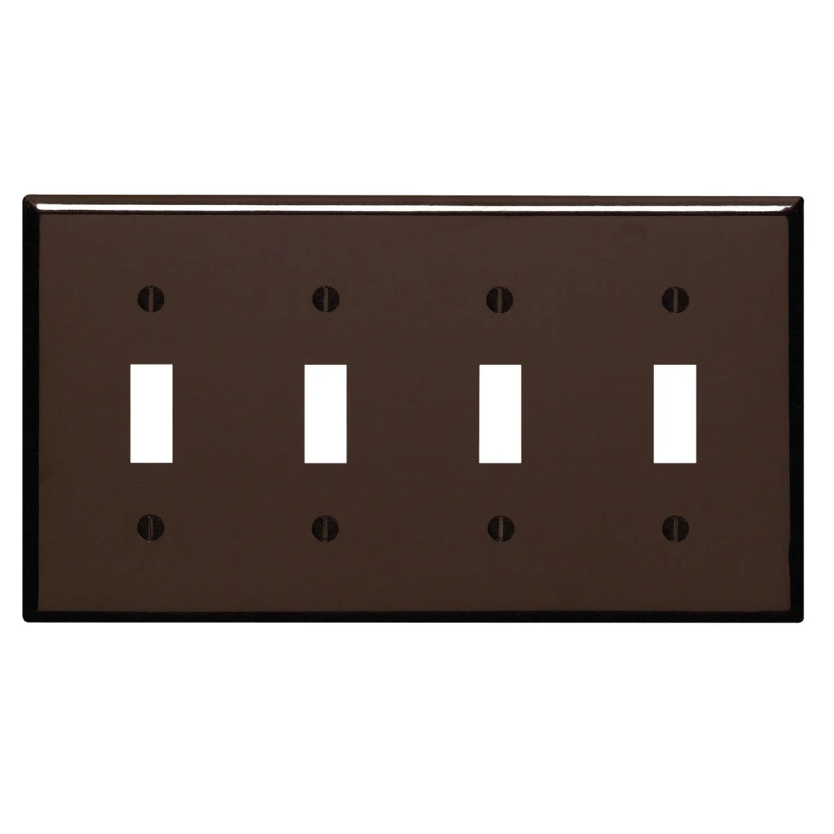 Sustainable Leviton 4-Gang Plastic Toggle Switch Wall Plate Brown Exclusive