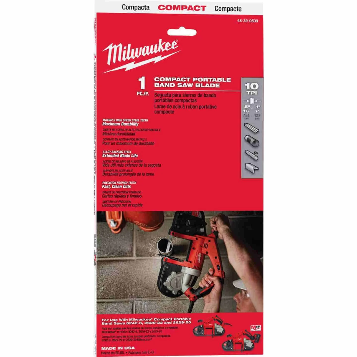Outstanding Milwaukee 35-3 8 10 TPI Compact Portable Band Saw Blade 1 PK Professional