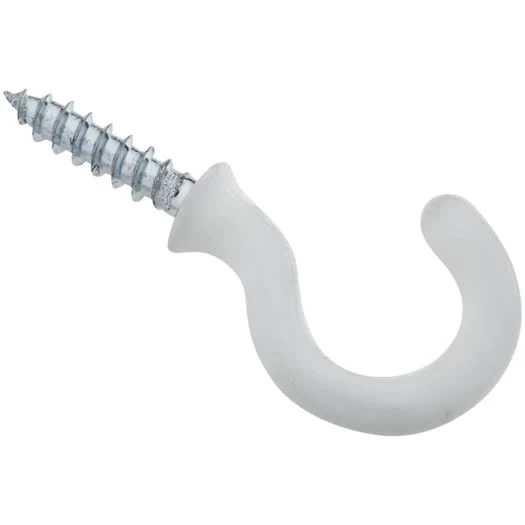 Contemporary National Hardware 3 4 White Vinyl Cup Hook 50 Count Advanced