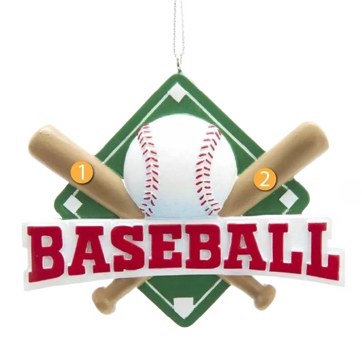 Prestigious Kurt S. Adler Personalized Baseball Ornament Contemporary