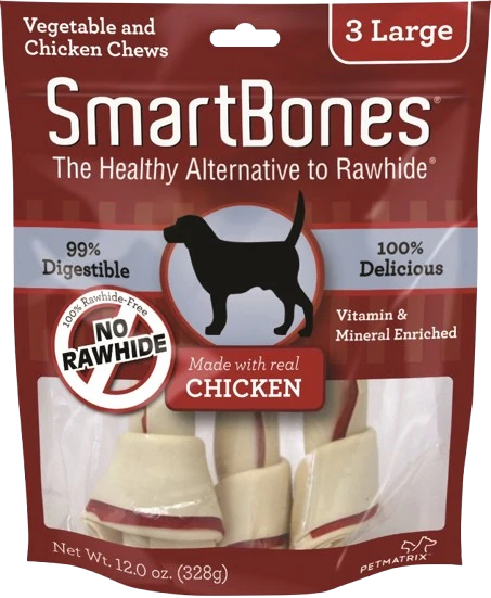 Relaxed SmartBones Large Chicken Chews for Dogs 3-Pack