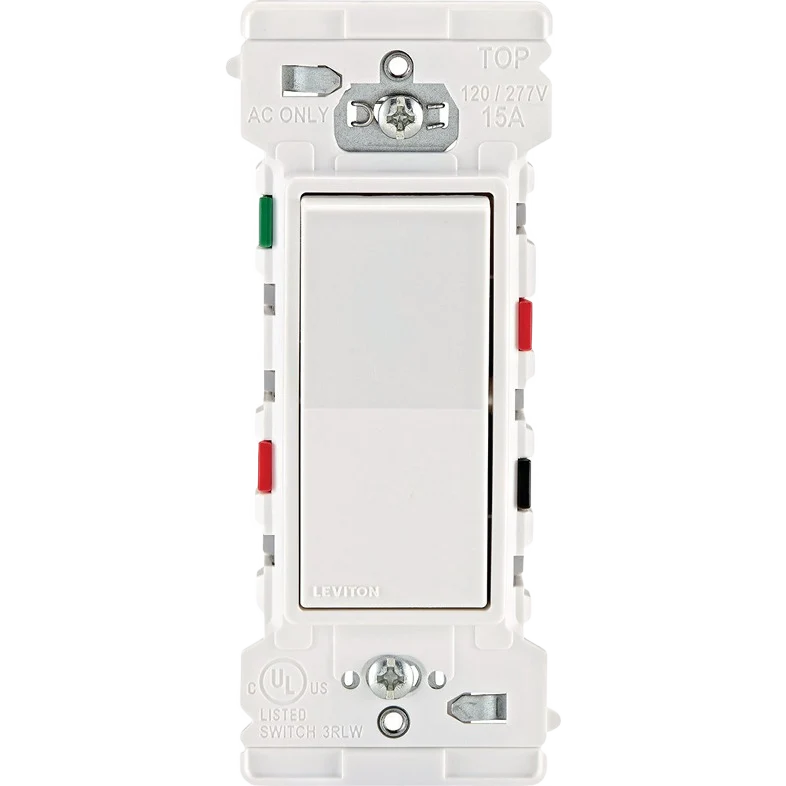 Dependable Leviton Decora Edge Rocker White 15A Quiet 3-Way Switch Fine Crafted