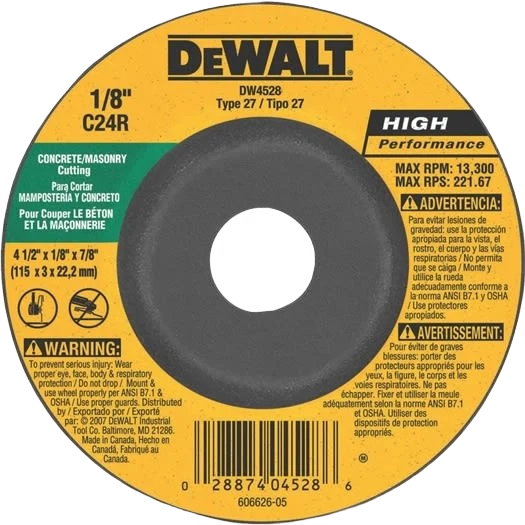Practical DEWALT 4-1 2 x 1 8 x 7 8 Type 27 Masonry Grinding Wheel Secure