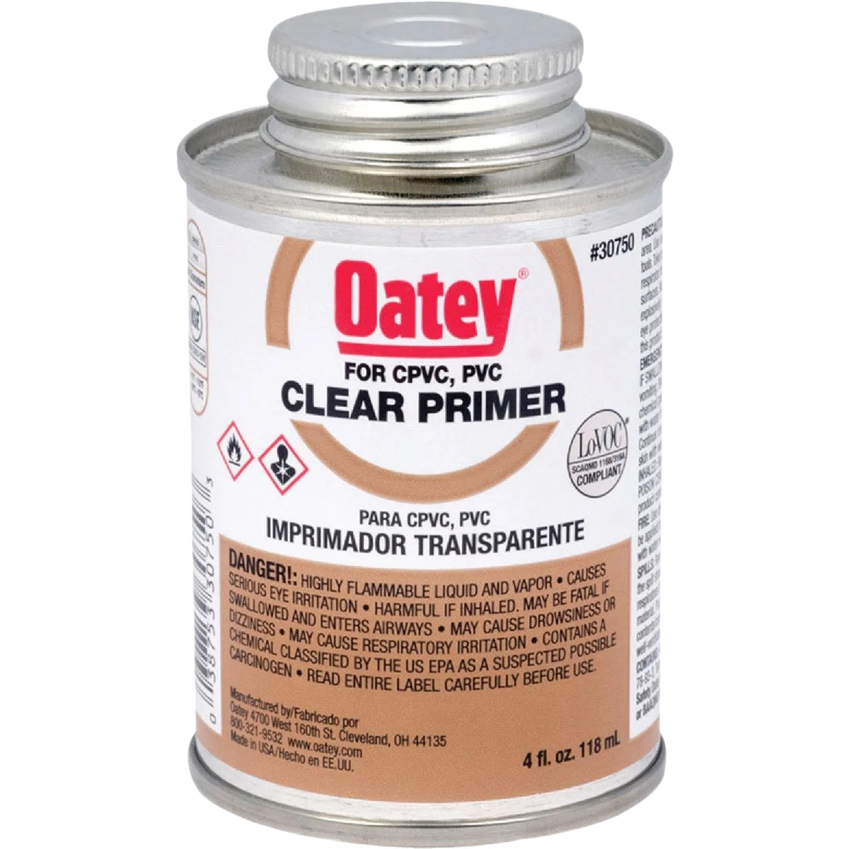 Eco-Friendly Oatey 4 Oz. Clear Primer PVC Cement Expertly Made