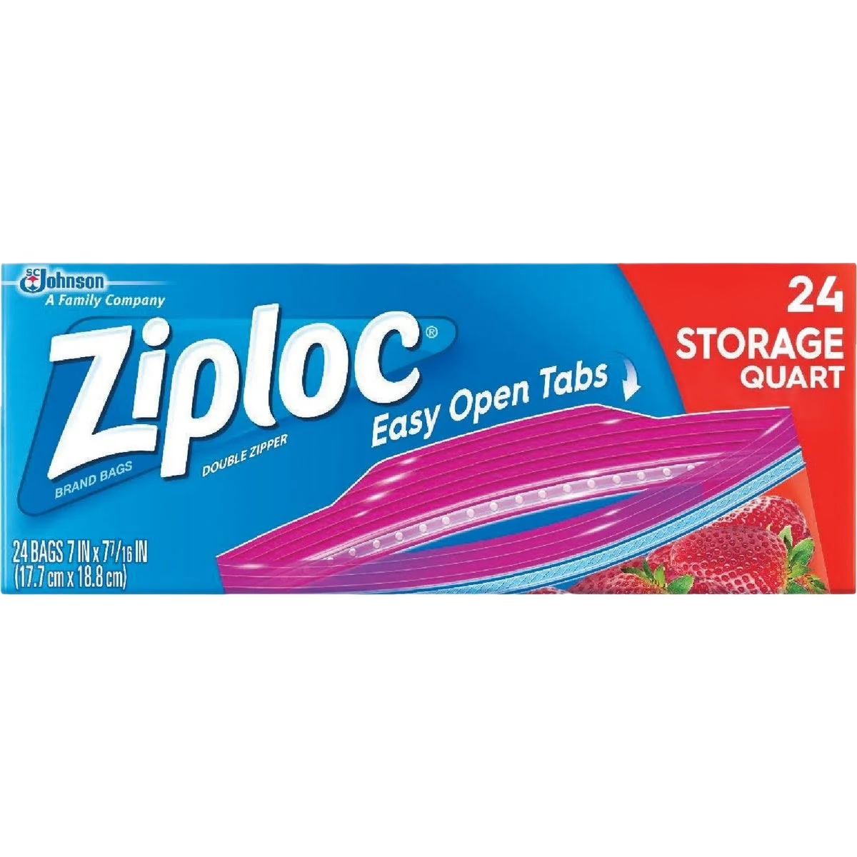Premium Ziploc 1 Quart Food Storage Bags 24-Pack Original Design