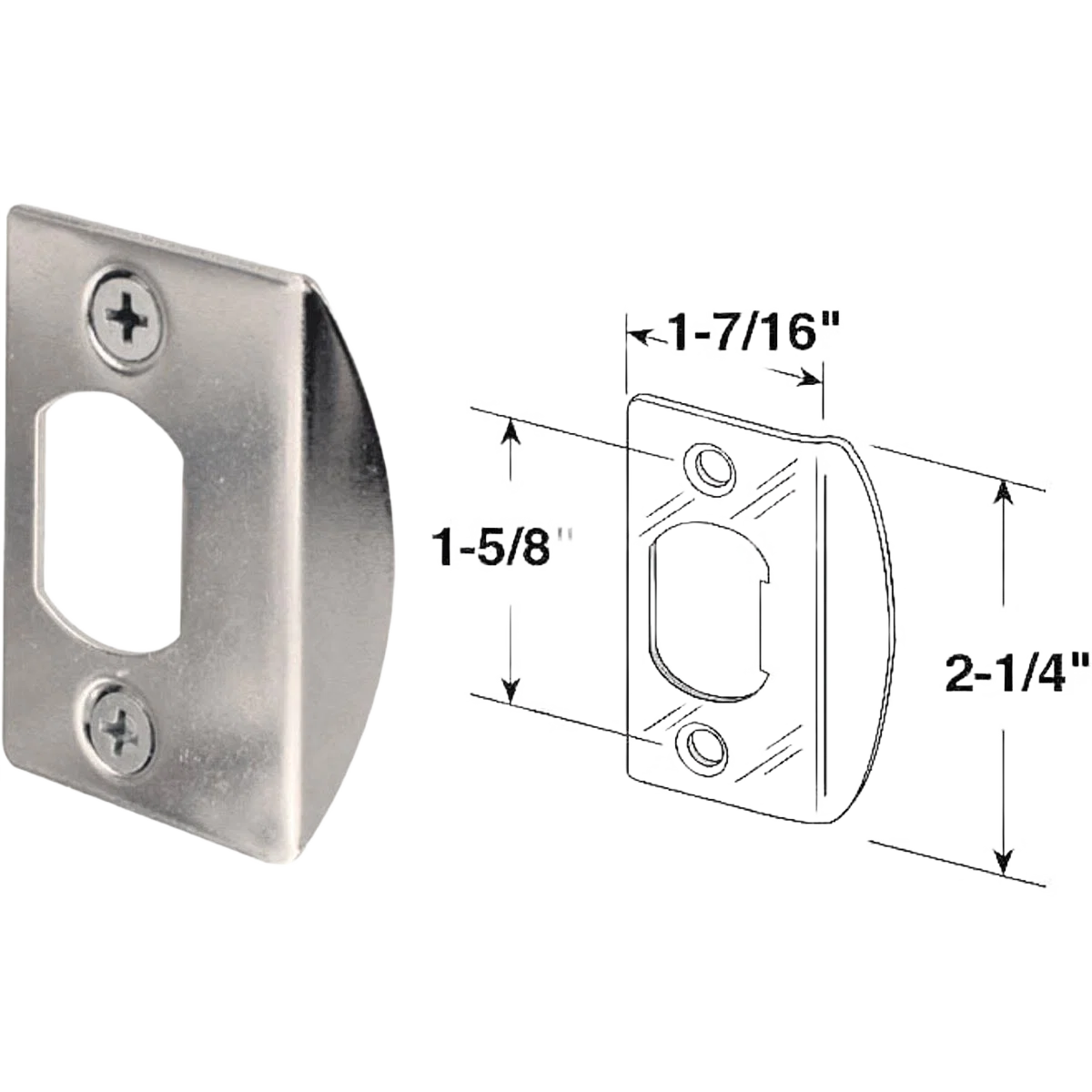 Secure Prime-Line Defender Security 1-3 4 In. Chrome Strike Plate Flexible