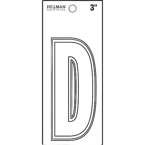 Carefully Designed Hillman 3 in. White Matte Die Cut Vinyl Sticker Thin Letter D Relaxed