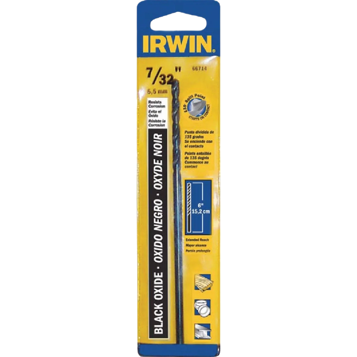 Sophisticated Irwin 7 32 x 6 in. M-2 Black Oxide Extended Length Drill Bit Comfortable